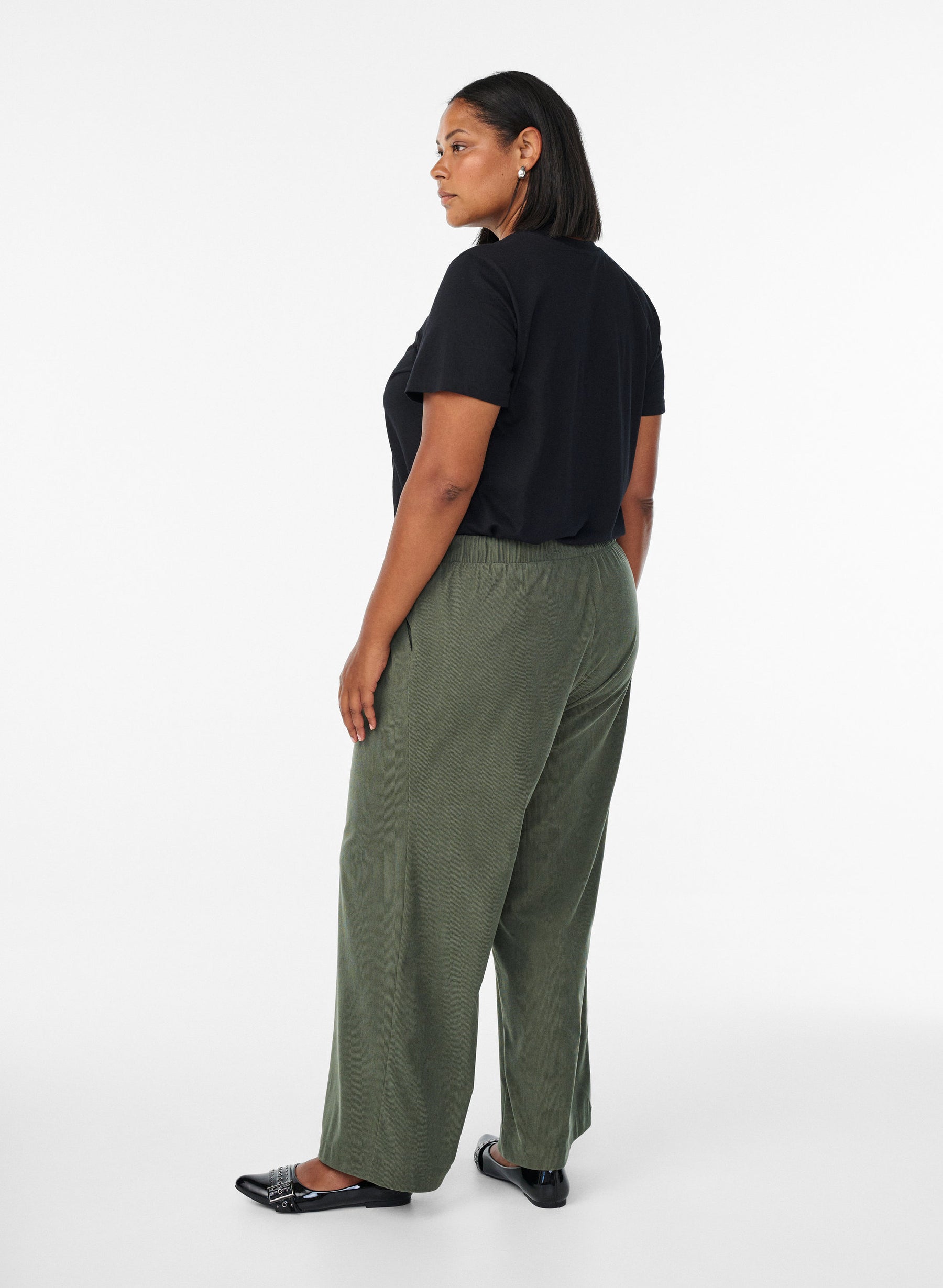 Zizzi Surine Trousers in Khaki