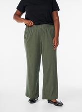 Zizzi Surine Trousers in Khaki