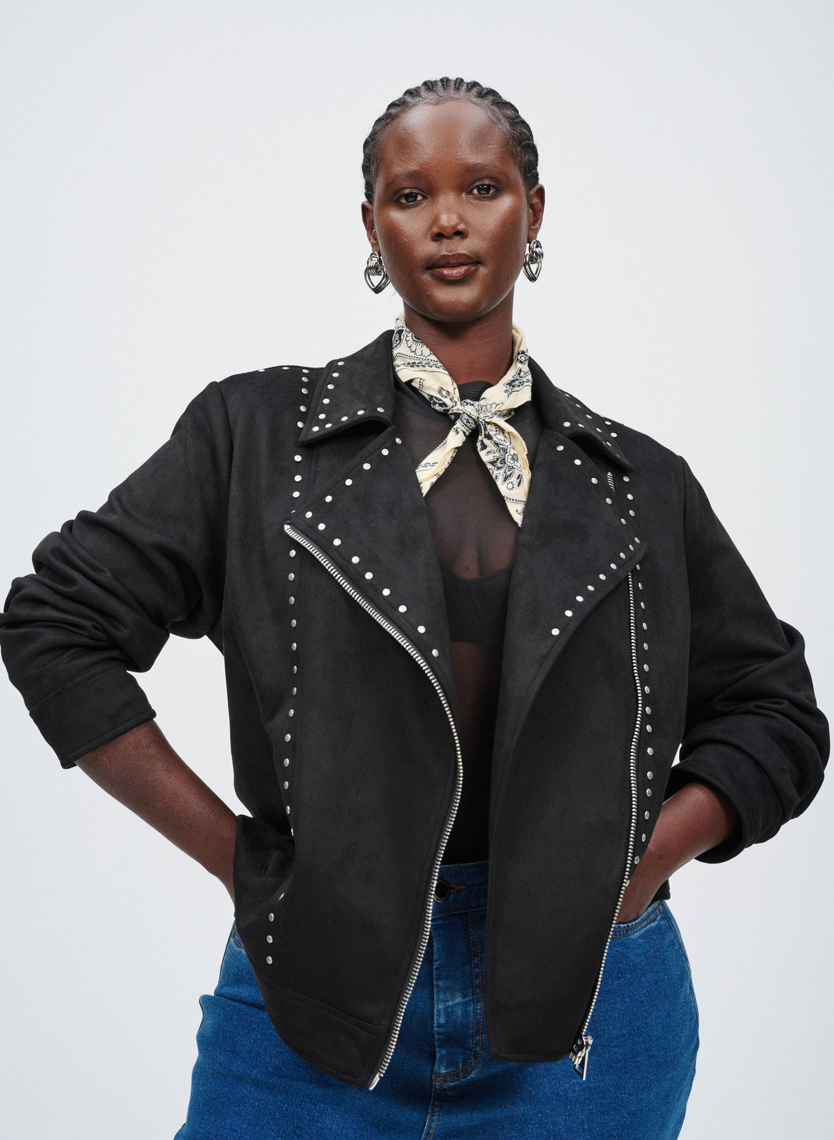 Zizzi Sussie Biker Jacket in Black