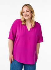 Zizzi V-Neck Anni Blouse in Violet