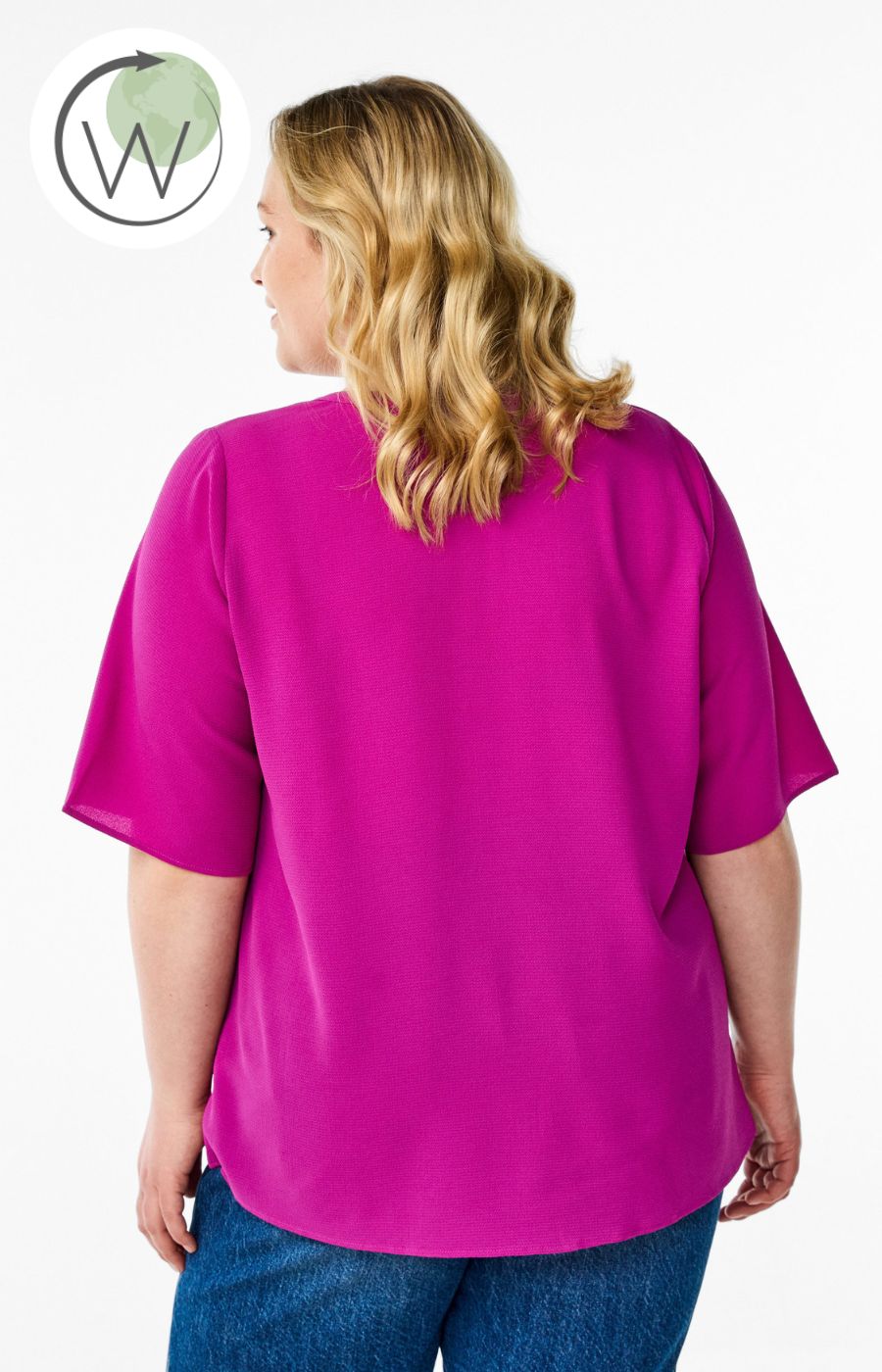 Zizzi V-Neck Anni Blouse in Violet