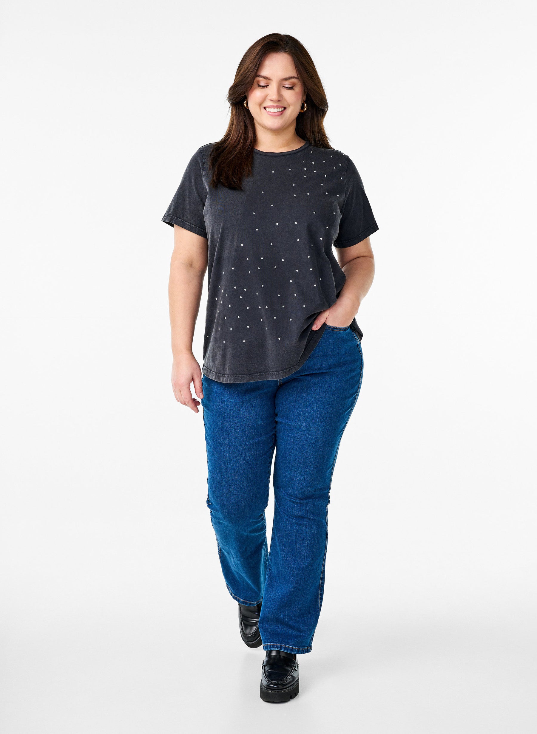 Zizzi Vave T-Shirt in Black