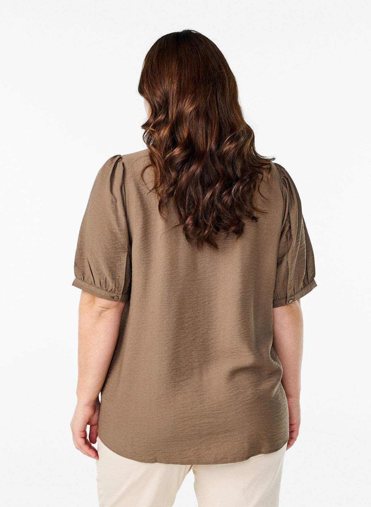Zizzi Vilma Blouse in Brown