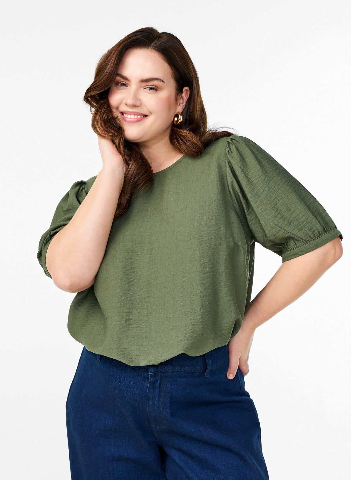 Zizzi Vilma Blouse in Green
