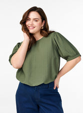 Zizzi Vilma Blouse in Green