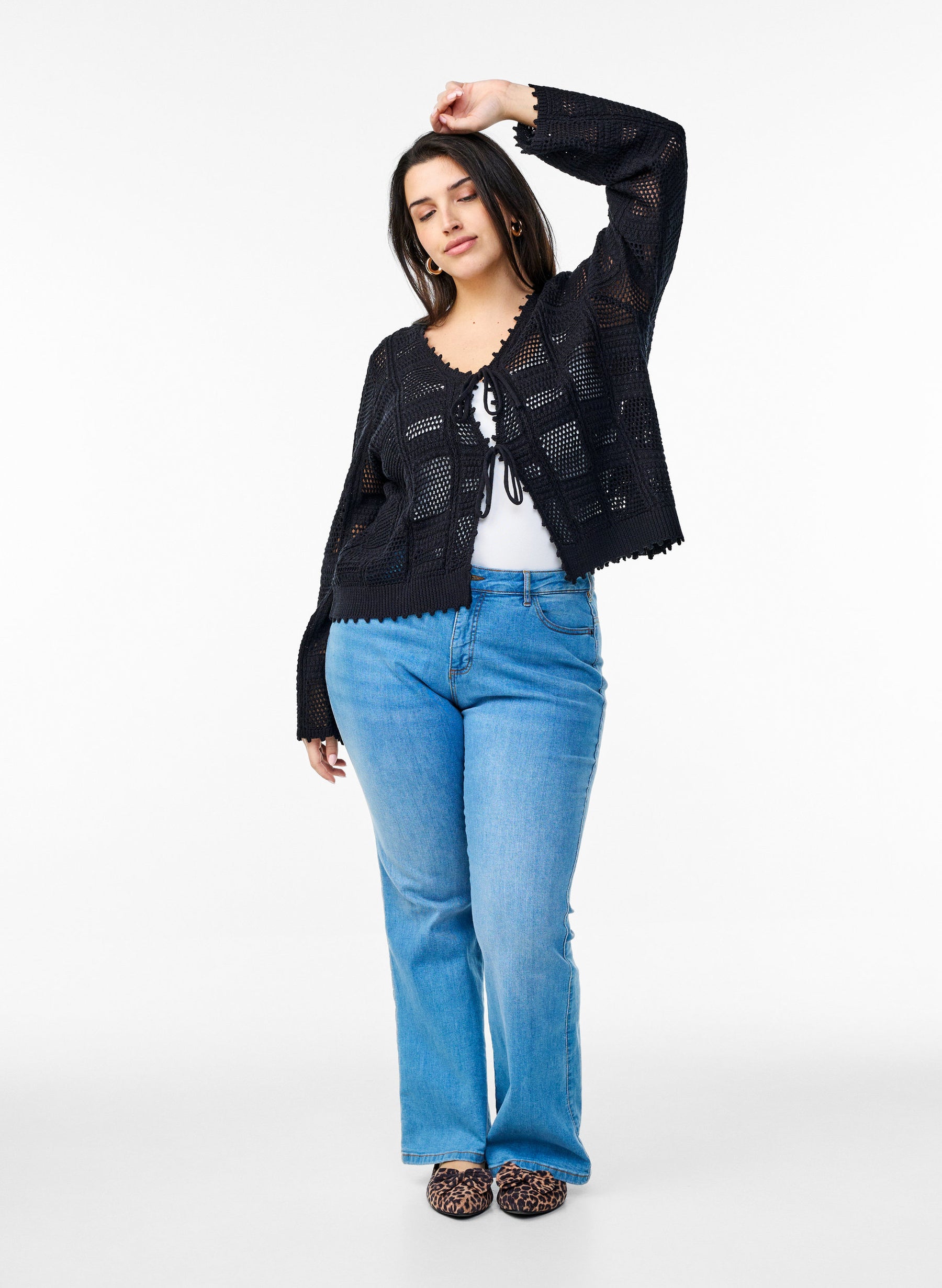 Zizzi Viola Cardi in Black