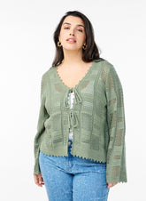 Zizzi Viola Cardi in Green