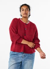 Zizzi Vista Cardigan in Red
