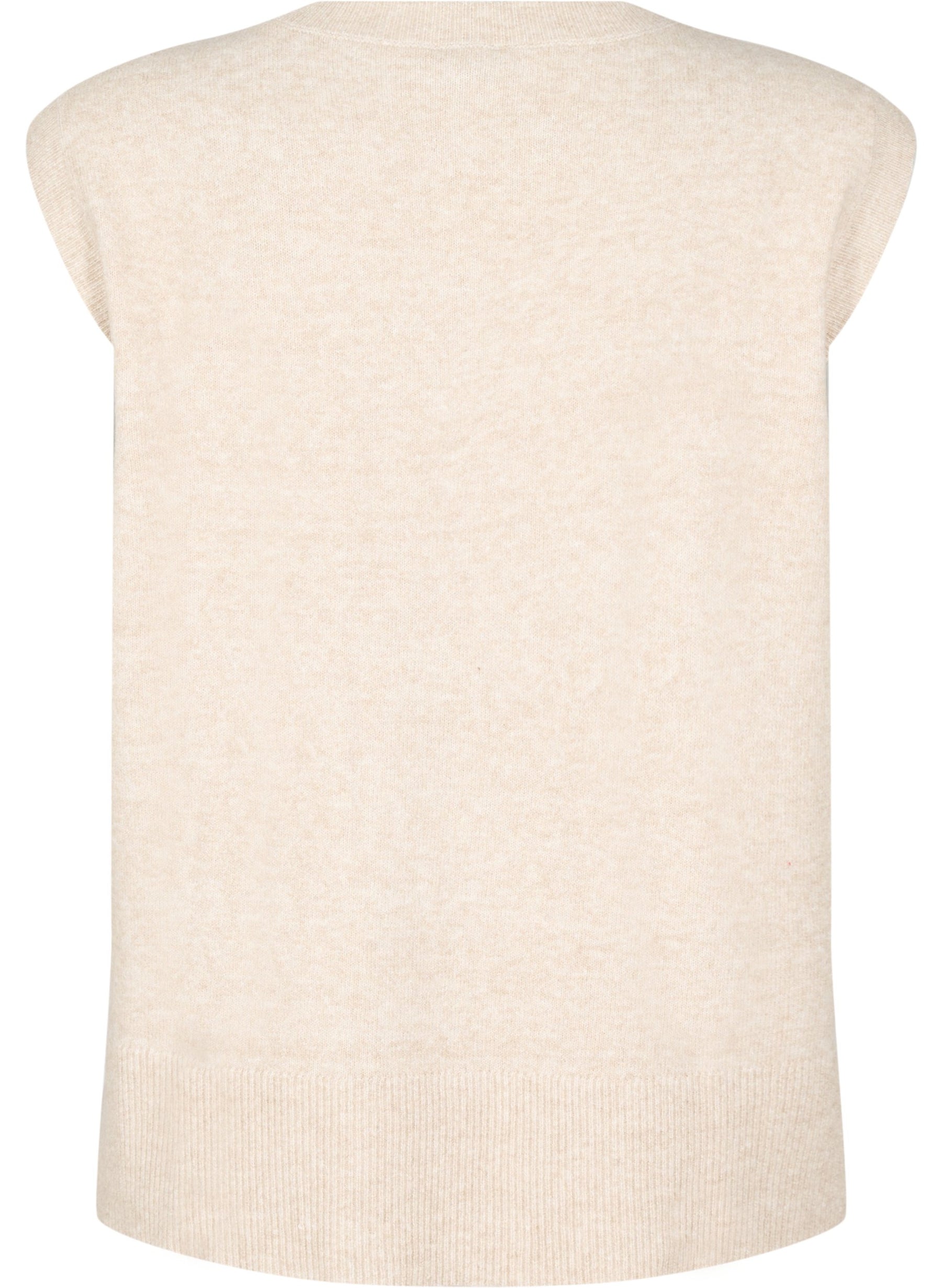 Zizzi Vista Knit Vest in Beige