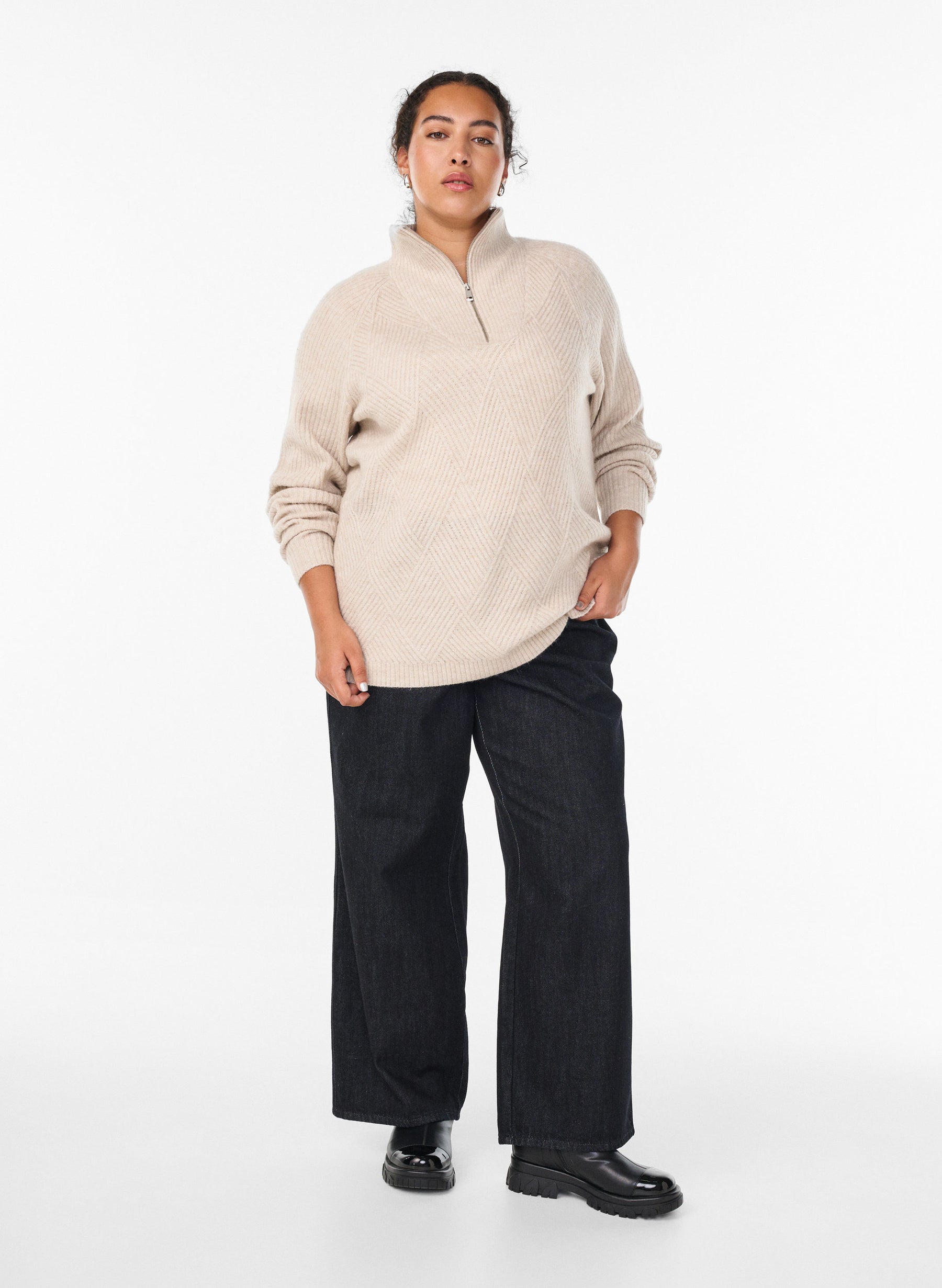 Zizzi Ziggi Jumper in Beige