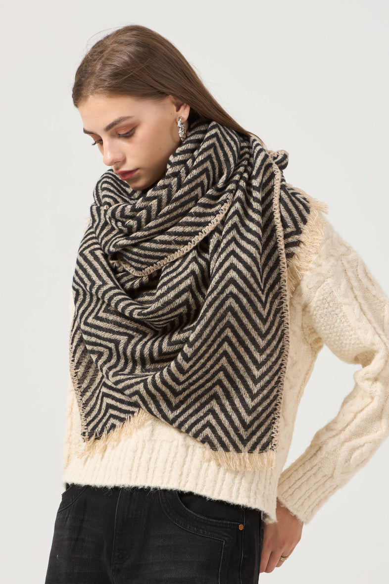 Janelle Scarf in Black and Gold