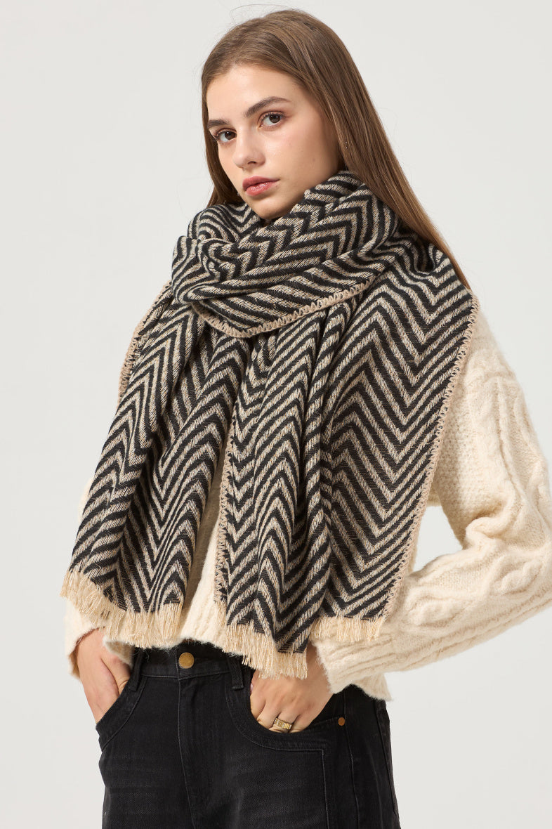 Janelle Scarf in Black and Gold