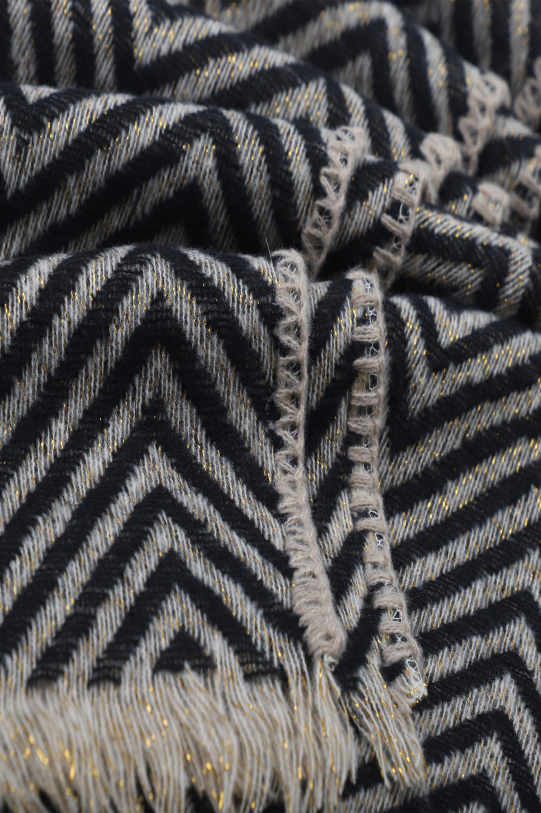 Janelle Scarf in Black and Gold