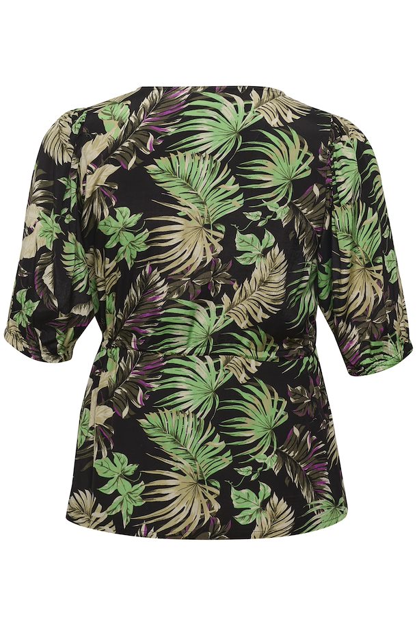 Kaffe Curve Clia Sleeve Blouse in Leaf Print