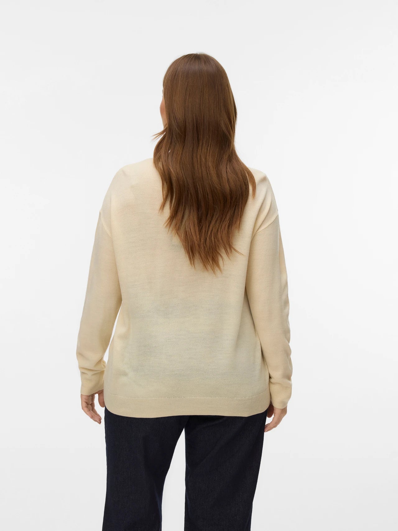 Vero Moda Curve X-Mas Tree Knit Jumper in Cream