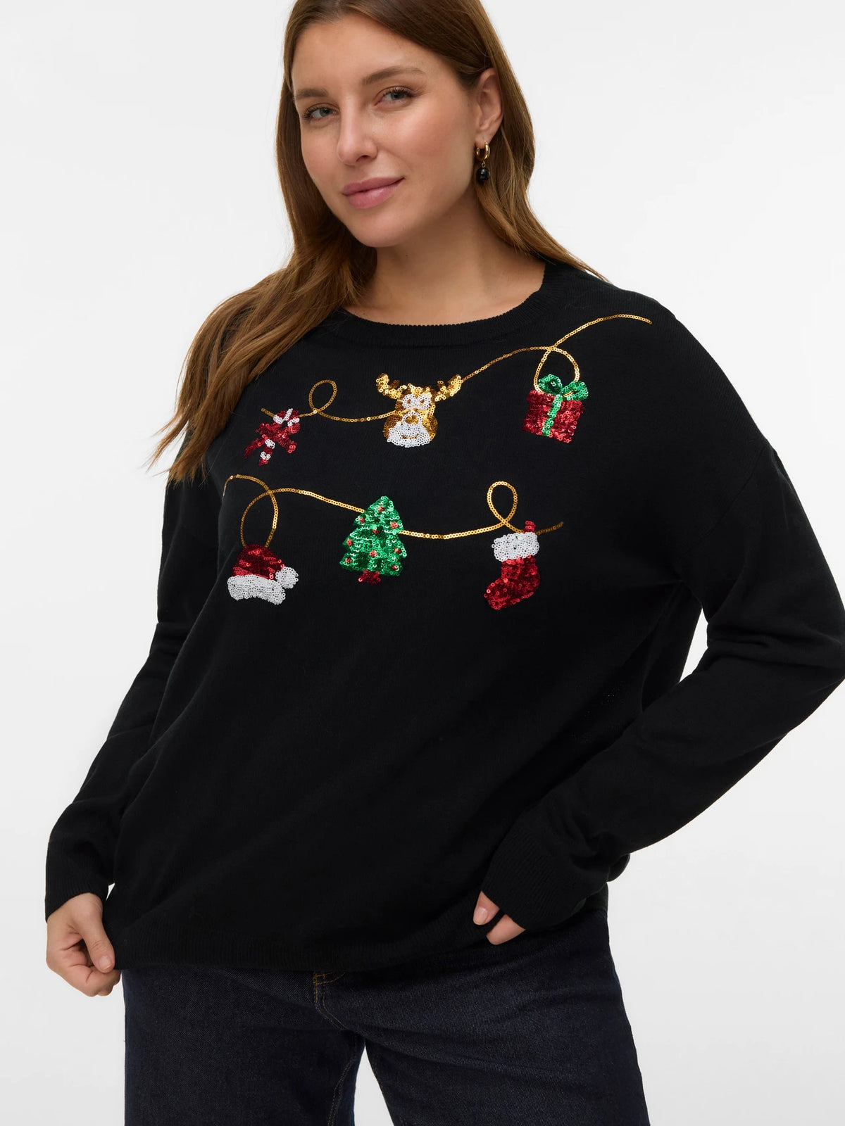 Vero Moda Curve X-Mas Decoration Knit Jumper