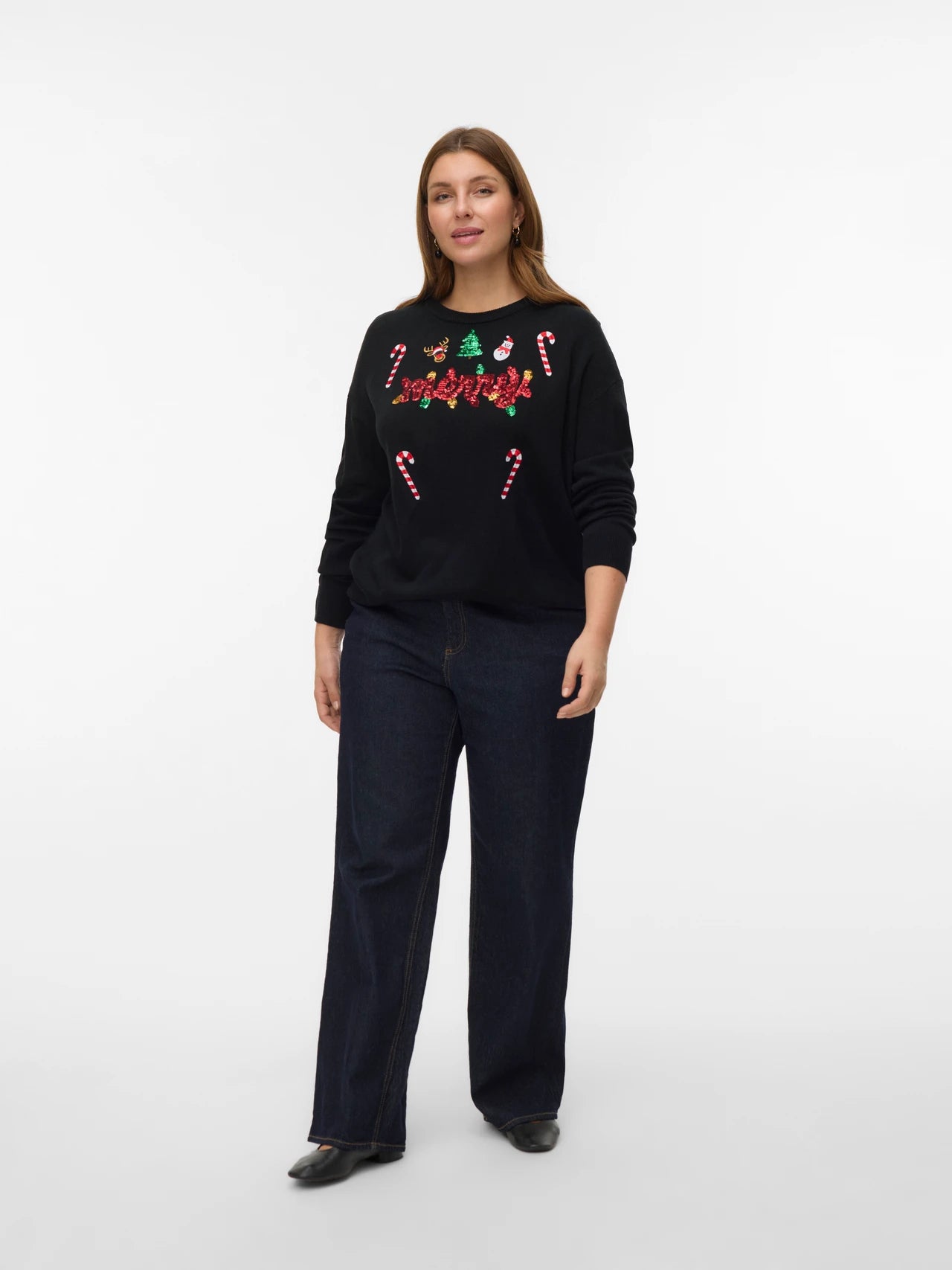 Vero Moda Curve X-Mas Candy Cane Knit Jumper