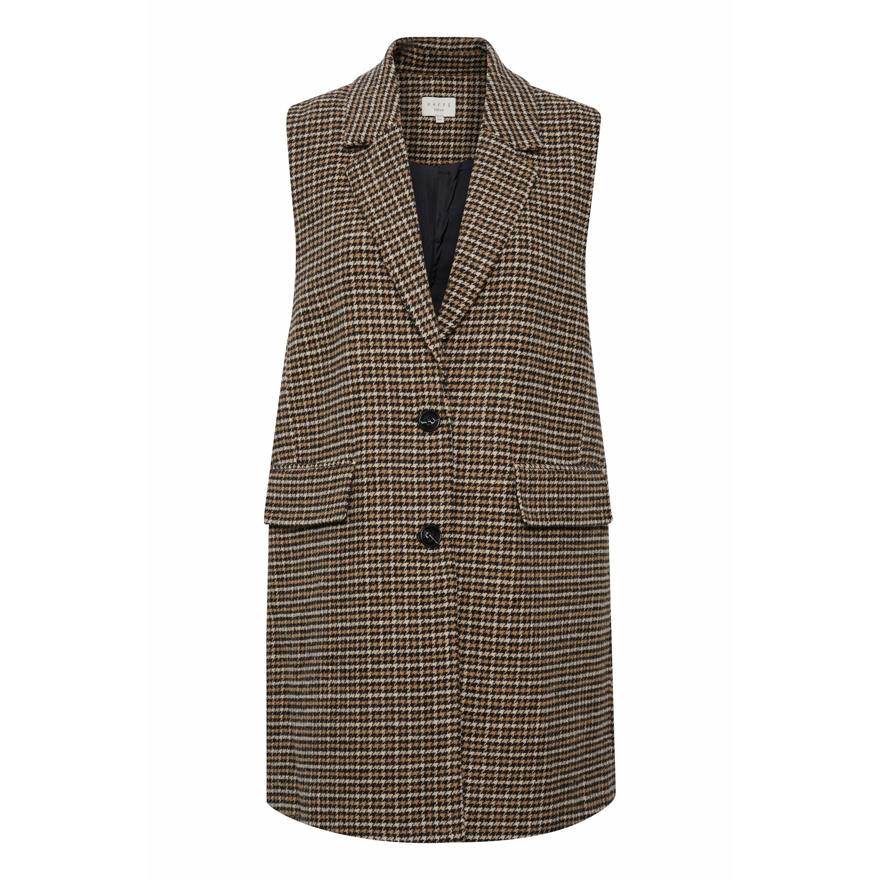 Kaffe Sonia Waistcoat in Check Pattern - Wardrobe Plus