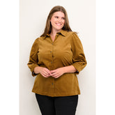 Kaffe Curve Vana Corduroy Shirt - Wardrobe Plus