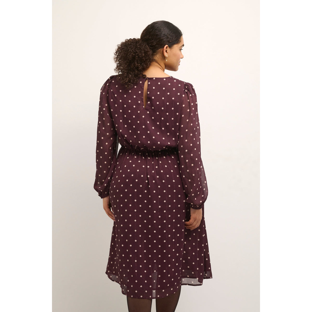 Kaffe Curve Mila Dress in Polka Dot - Wardrobe Plus