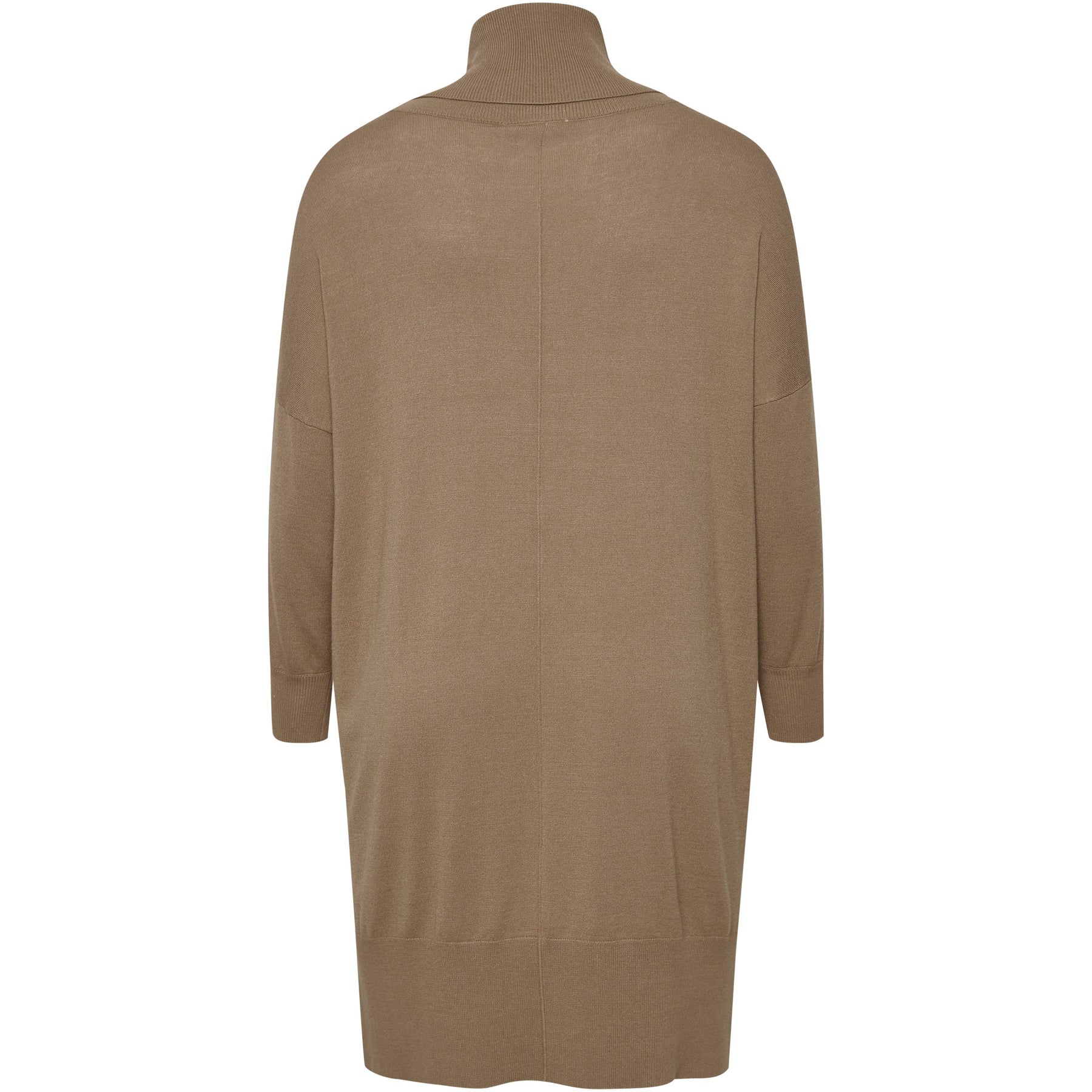 Fransa Plus Knit Dress in Beige - Wardrobe Plus