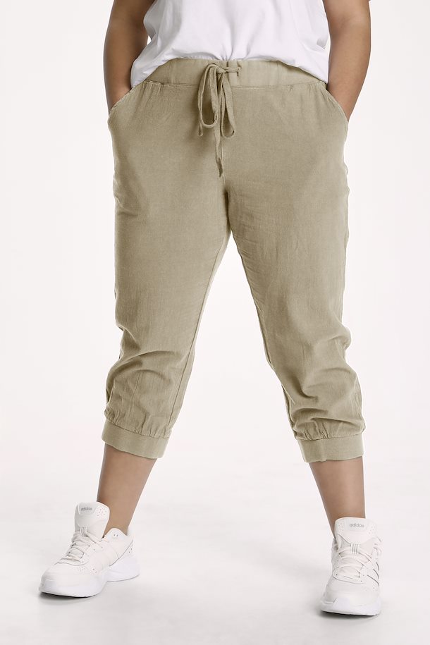 Kaffe Curve Capri Joggers in Sand - Wardrobe Plus