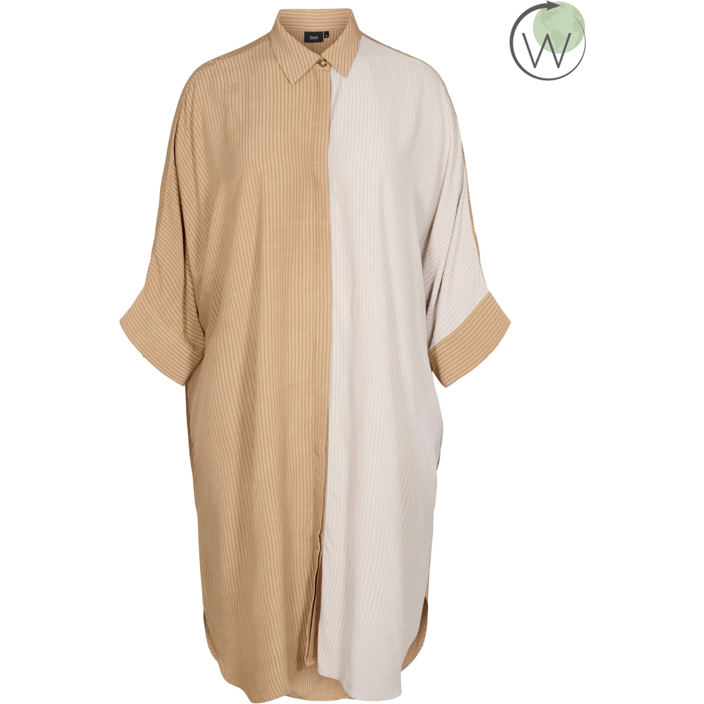 Zizzi Colour-Block Shirt Dress - Wardrobe Plus