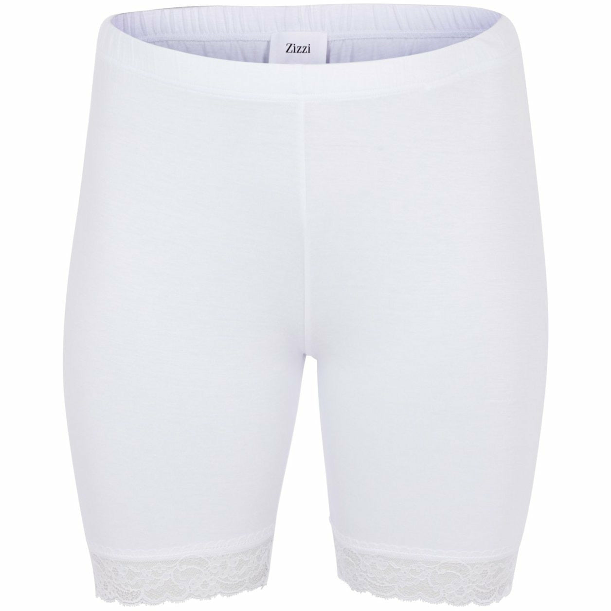 Zizzi Lace Trim Shorts - White
