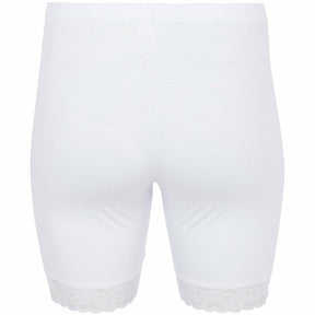Zizzi Lace Trim Shorts - White