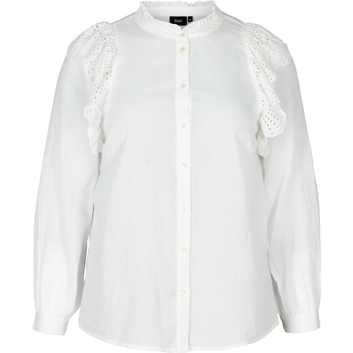 Zizzi White Long Sleeve Shirt - Wardrobe Plus