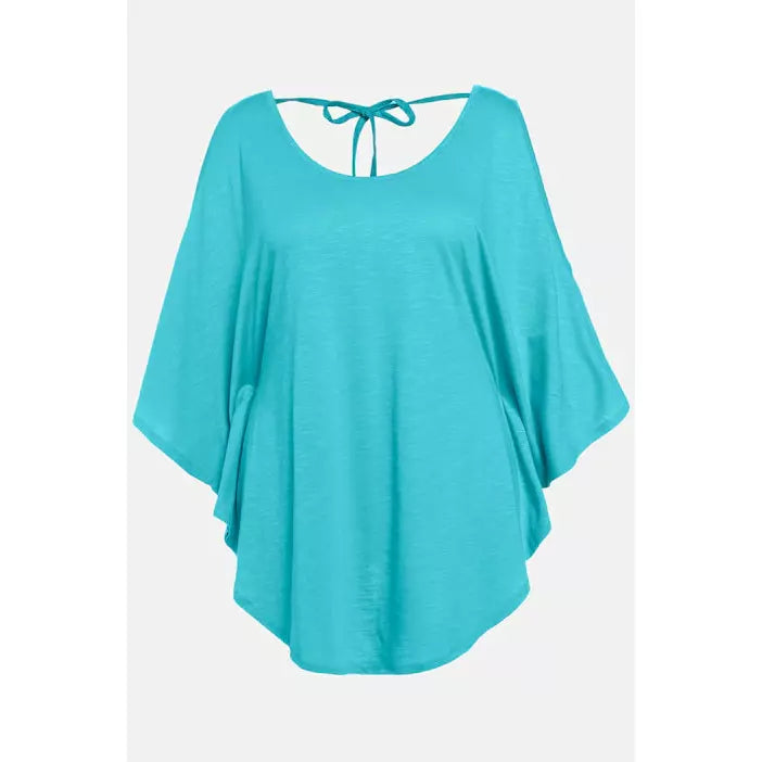 Ulla Popken Batwing T-shirt in Turquoise - Wardrobe Plus