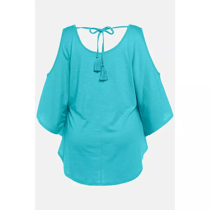 Ulla Popken Batwing T-shirt in Turquoise - Wardrobe Plus