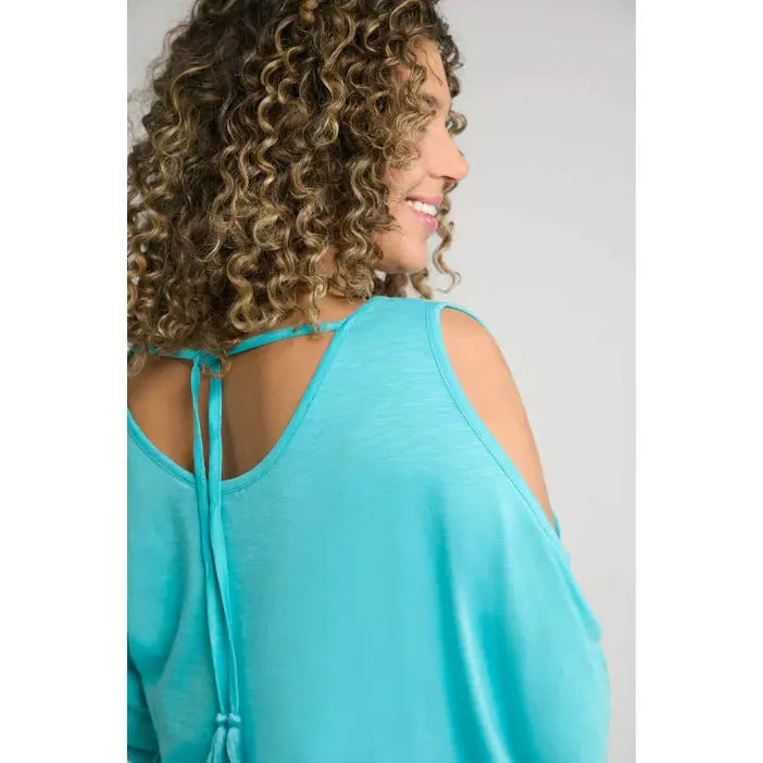 Ulla Popken Batwing T-shirt in Turquoise - Wardrobe Plus