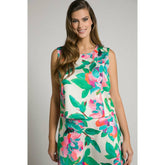 Ulla Popken Floral Print Tank Top - Wardrobe Plus