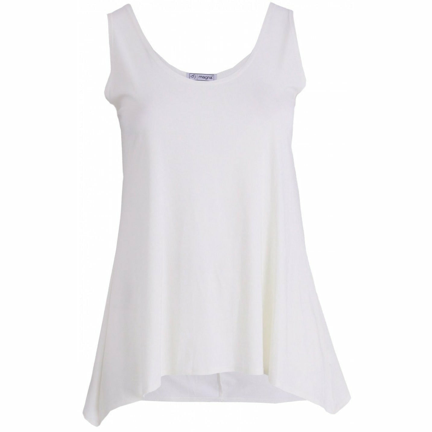 Magna A-Line Vest in White - Wardrobe Plus