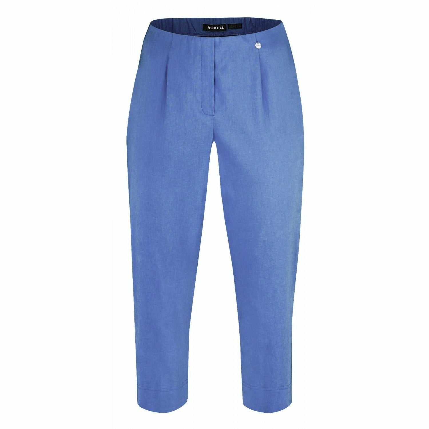 Robell Crop Trousers | Cornflower Blue - Wardrobe Plus