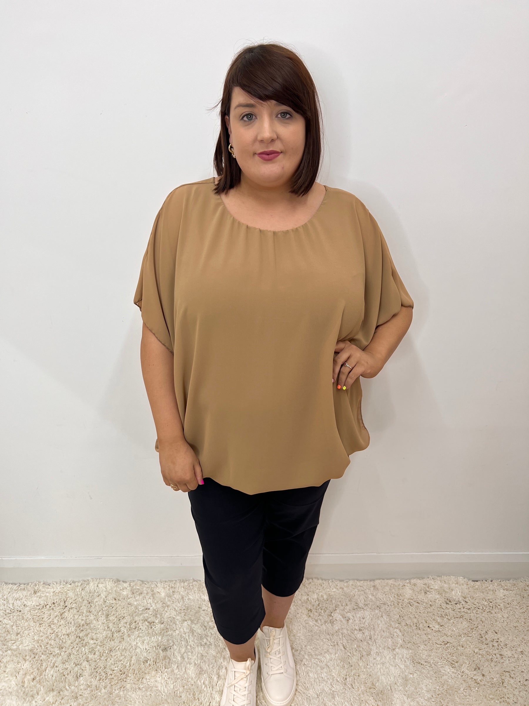 Magic Blouse in Tan - Size 2 - Wardrobe Plus