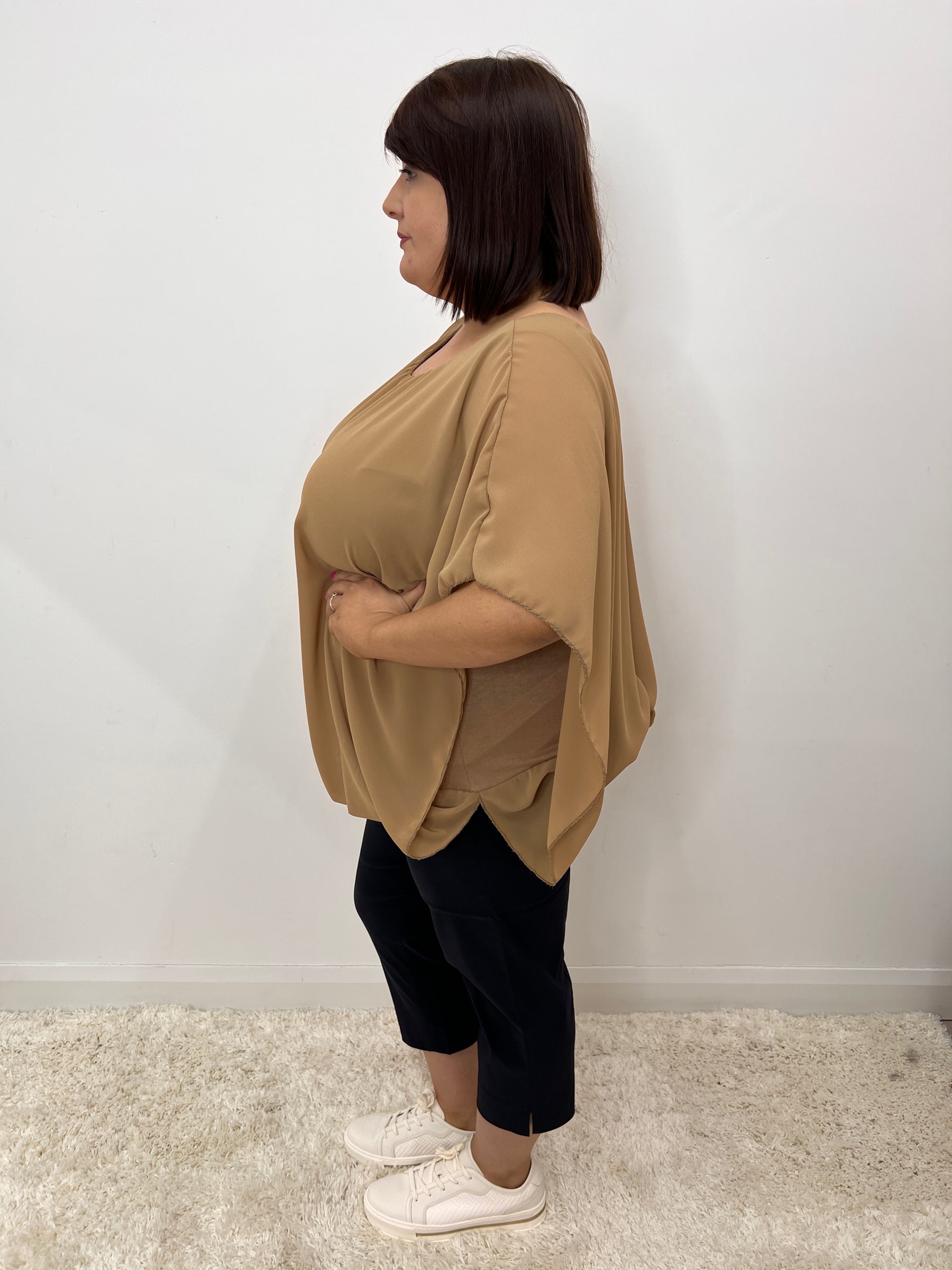 Magic Blouse in Tan - Size 2 - Wardrobe Plus