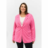 Zizzi Maddie Blazer in Pink - Wardrobe Plus