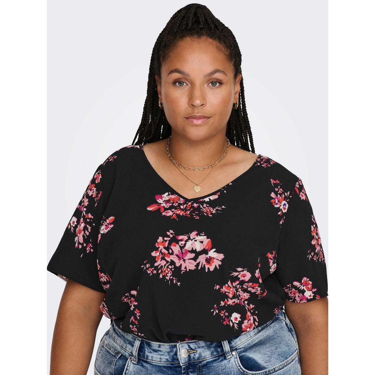 Only Carmakoma Lea Floral Top - Wardrobe Plus