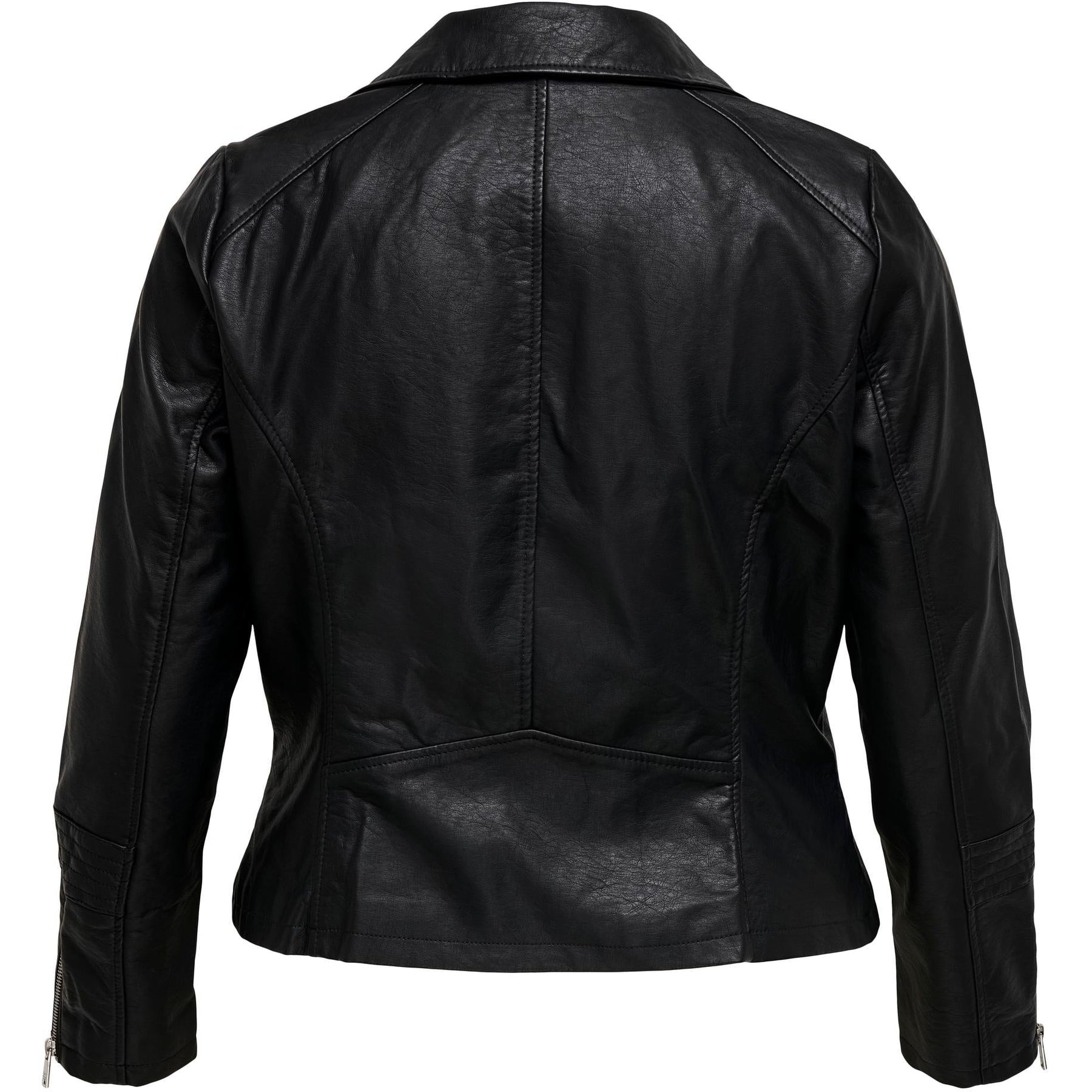 Only Carmakoma Faux Leather Biker Jacket in Black - Wardrobe Plus