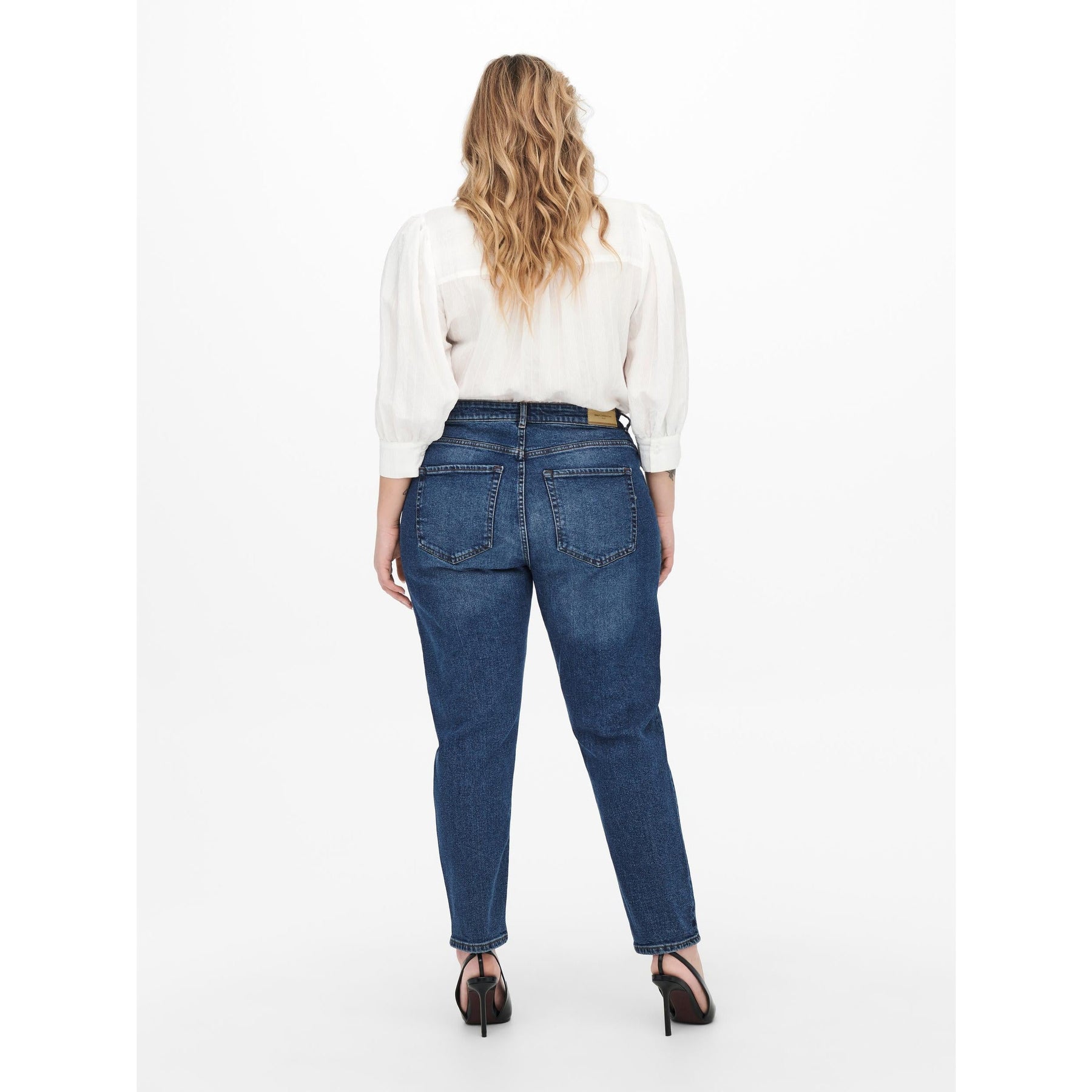 Only Carmakoma Mom Jeans in Dark Blue Denim - Wardrobe Plus