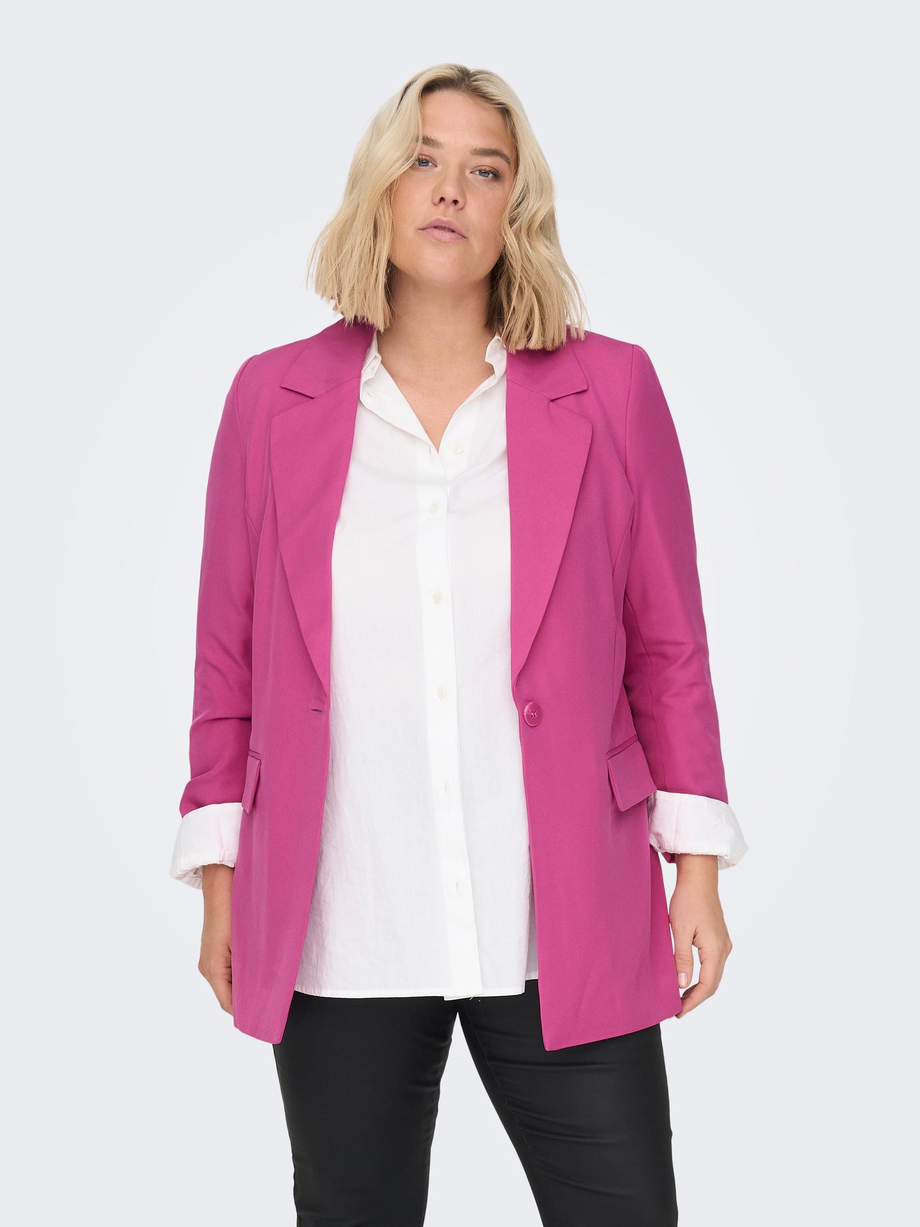 Only Carmakoma Blazer in Pink - Wardrobe Plus