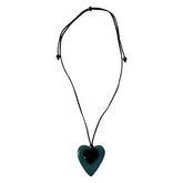 Amy Heart Necklace in Teal - Wardrobe Plus