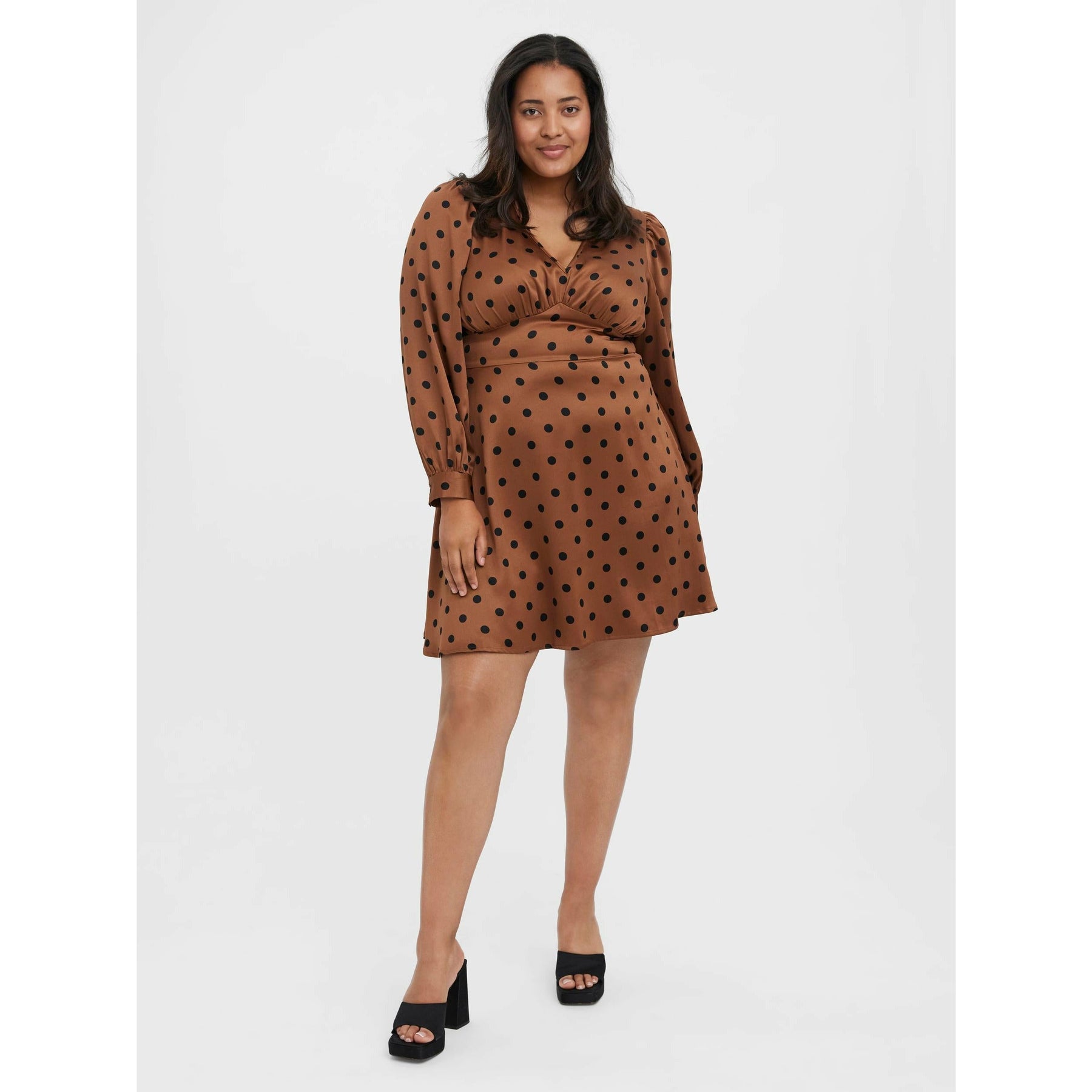 Vero Moda Curve Short Dress in Tan - Wardrobe Plus