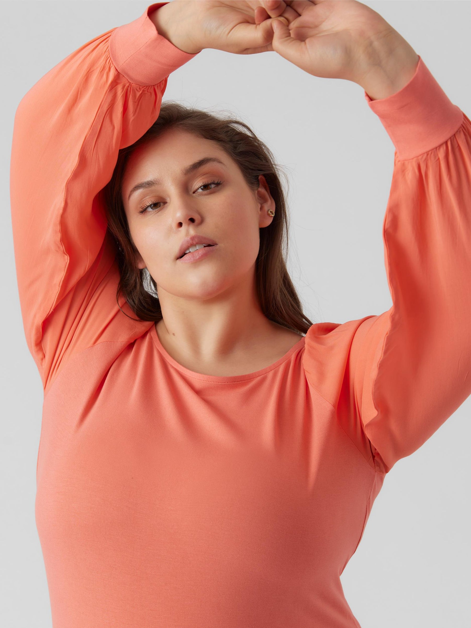 Vero Moda Curve Randi Coral Top - Wardrobe Plus