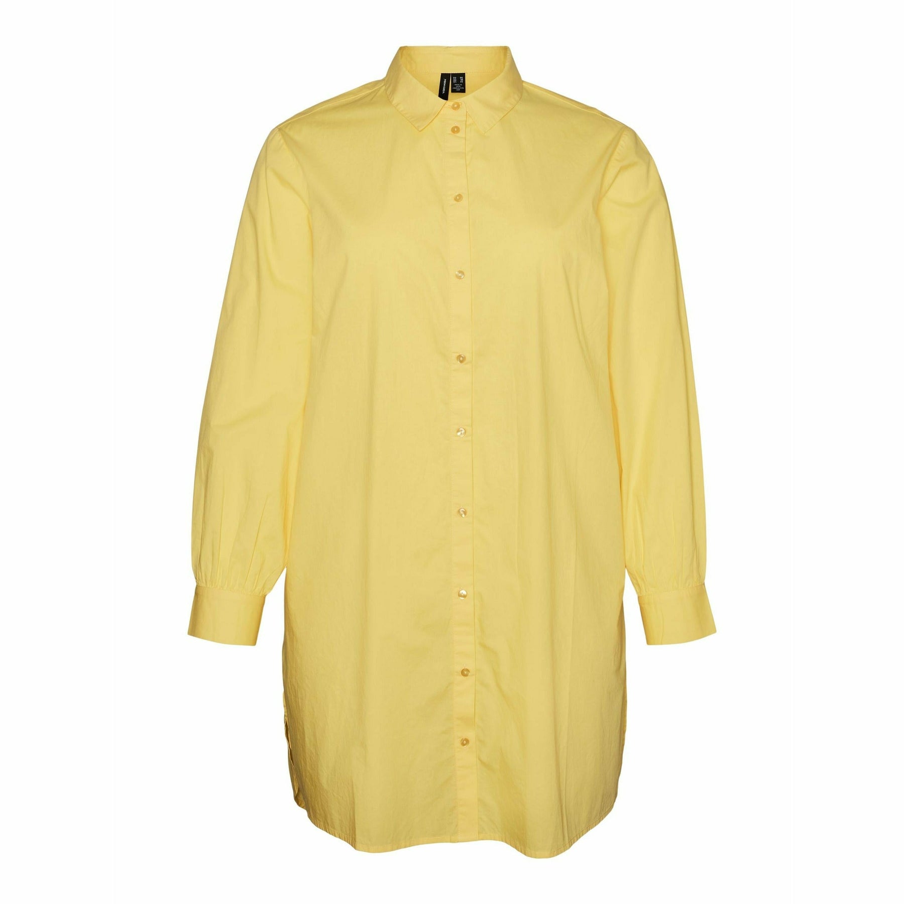 Vero Moda Curve Longline Shirt in Yellow - Wardrobe Plus