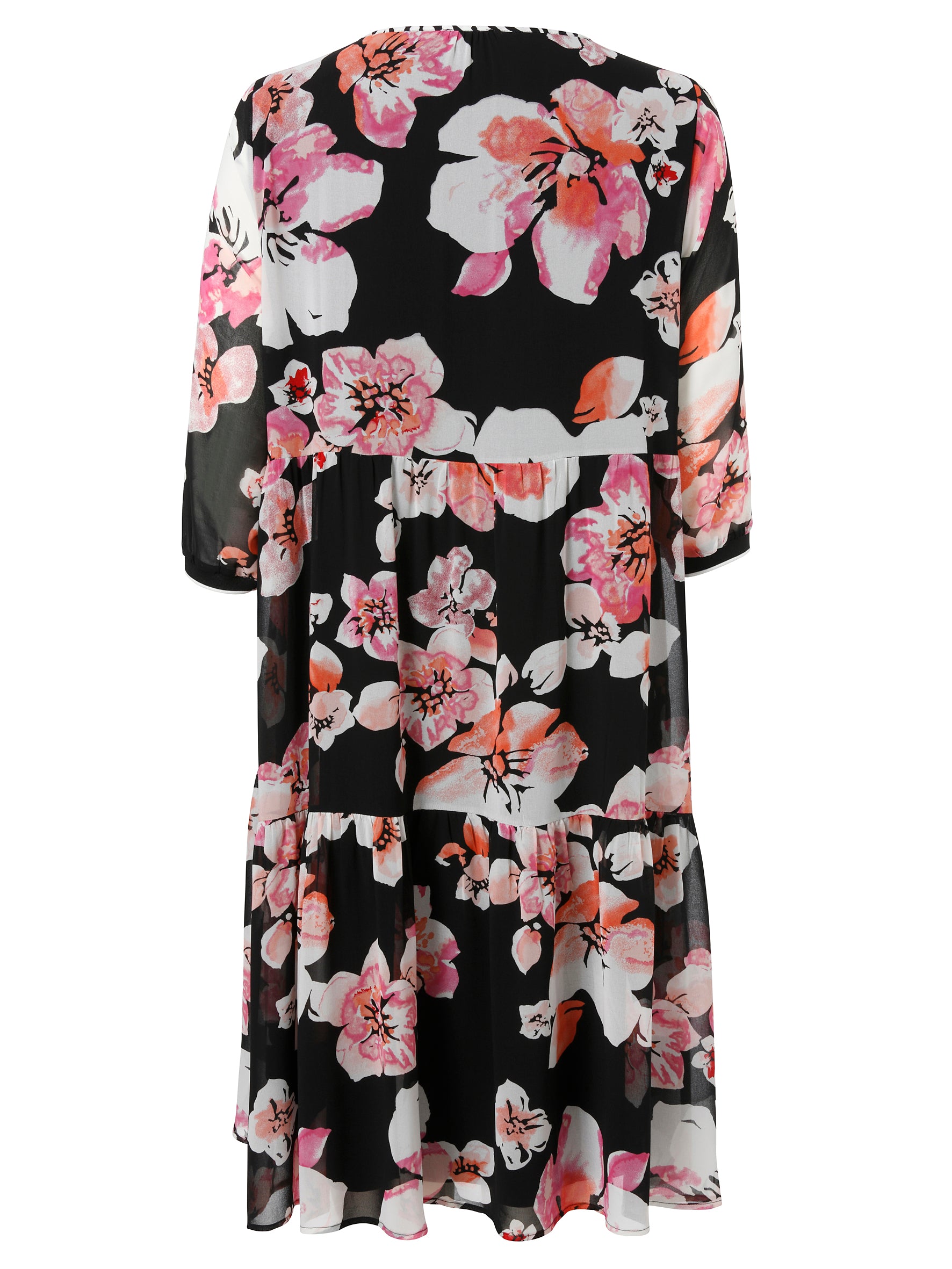Via Appia Due Black Floral Dress - Wardrobe Plus