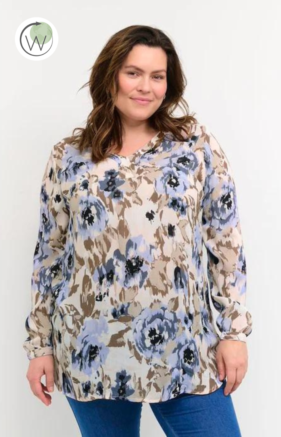 Kaffe Curve Sivio Tunic in Beige - Wardrobe Plus
