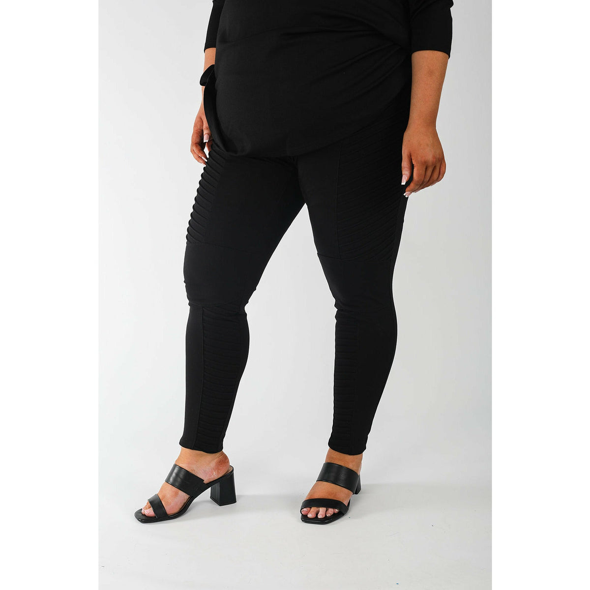 Mellomi Harley Jersey Leggings in Black - Wardrobe Plus